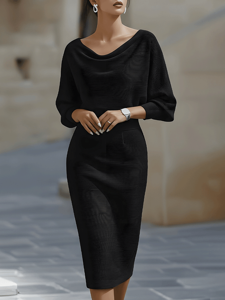 Violet &amp; Grace - White Draped Batwing Midi Dress