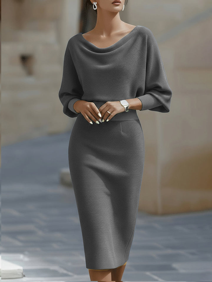 Violet &amp; Grace - White Draped Batwing Midi Dress
